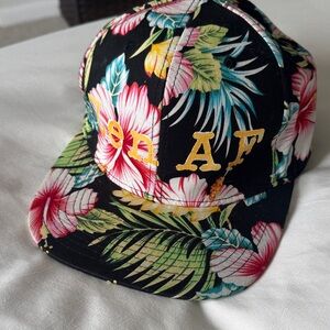 Zen AF Floral Tropical Trucker Cap - Black with Multicolor Print